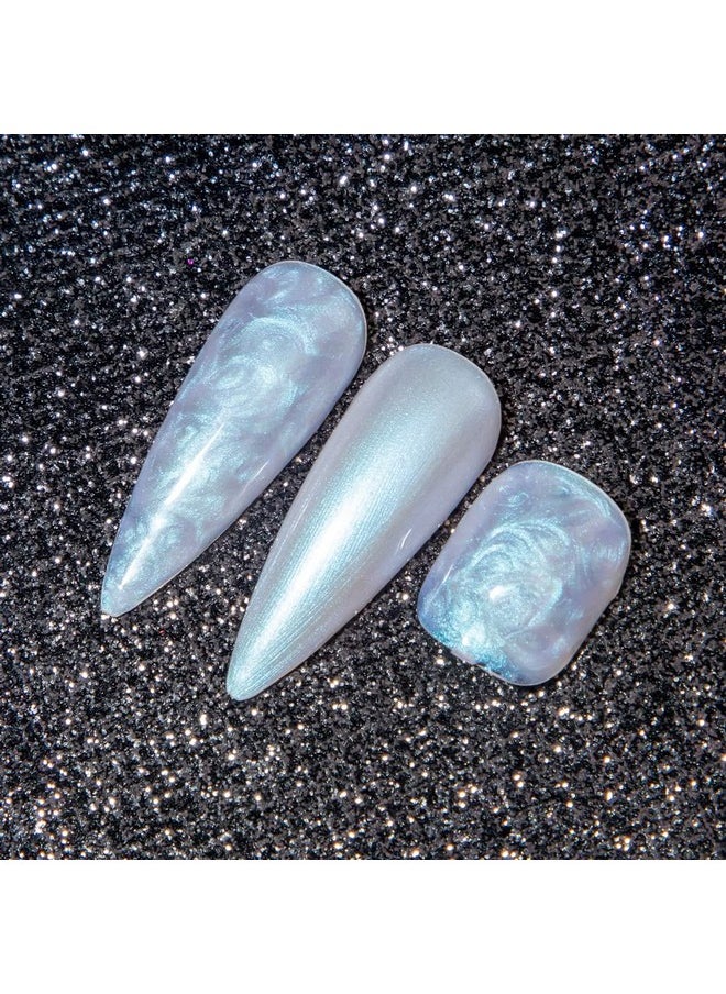 MIZHSE MIZHSE Pearl Gel Nail Polish, Glitter Drawing Mermaid Gel Polish Shell Thread Shimmer Iridescent Nail Gel Soak Off Gel Polish for Salon At Home DIY Manicure  - Image 5