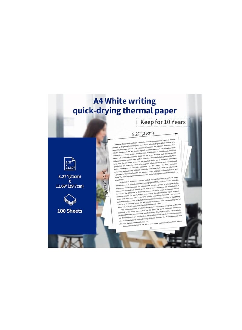 Terabyte 100 ورقة ورق حراري A4 متوافق مع طابعات M08F وM832 وM833 وM834 وطابعات حرارية A4 أخرى 8.27" × 11.69" (210x297mm) - Image 5