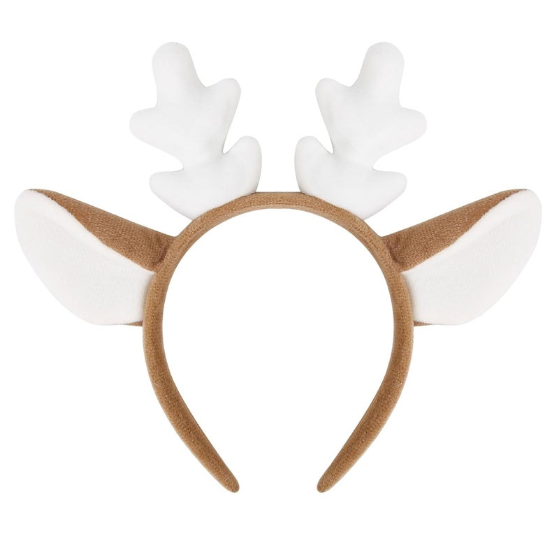 WOVOWOVO ووفو ووفو رباط رأس عيد الميلاد قرون الغزال رباطات رأس قرون الغزال رباط رأس لطيف لعيد الميلاد أشرطة رأس تنكرية لحفلات النساء البالغات