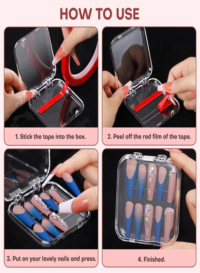 Udefineit 27PCS Press on Nail Boxes with 5M Nail Tape, Clear Acrylic Nail Display Box for Storage Nail Tips Press on Container Plastic Empty Packaging Boxes for Nail Art Home Beauty Salon - Image 4