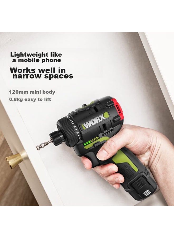 Worx 12v Brushless Electric Screwdriver Wu129 (2.0 Dual Battery), Electric Drill, Lithium Battery Pistol Drill, Electric Screwdriver - Image 2