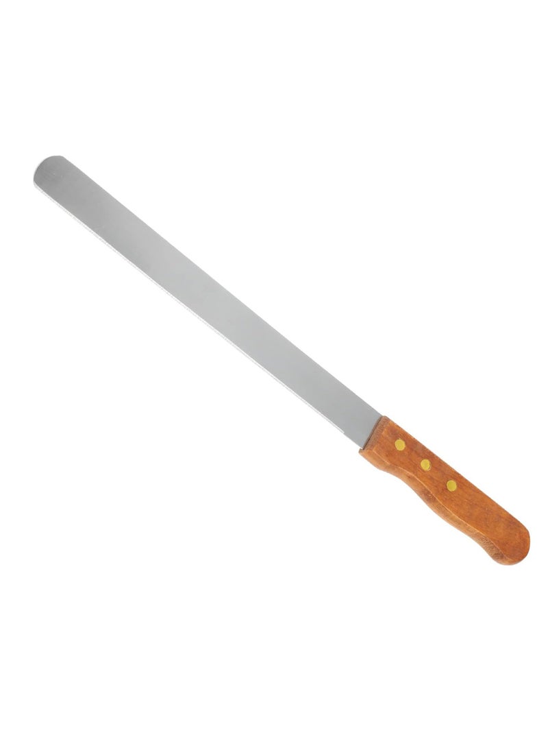 Professional Stainless Steel Cake and Pastry Knife with Wooden Handle – 36 cm  Straight Blade for Precision Slicing, Spreading, and Decorating – Ideal for Cakes, Pastries, Soft Bread, and Desserts - Image 1