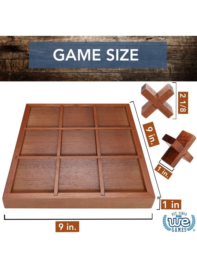 WE Games Tic Tac Toe Wooden Board Game - Image 3