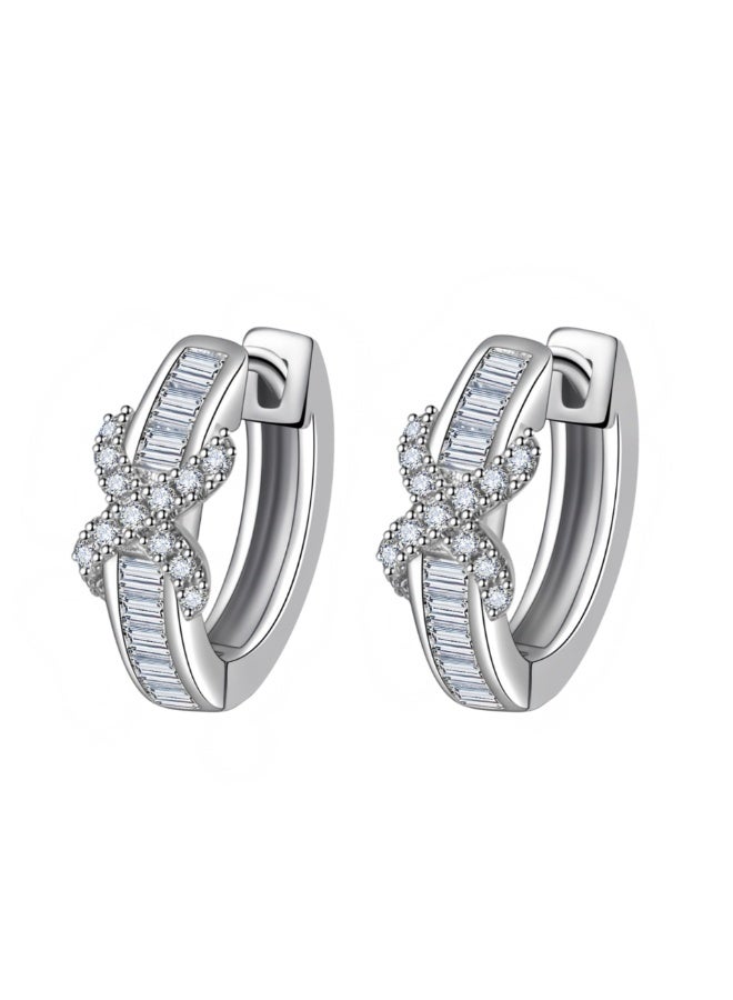 KUYING Inlaid Diamond Earrings With Hooks And Studs