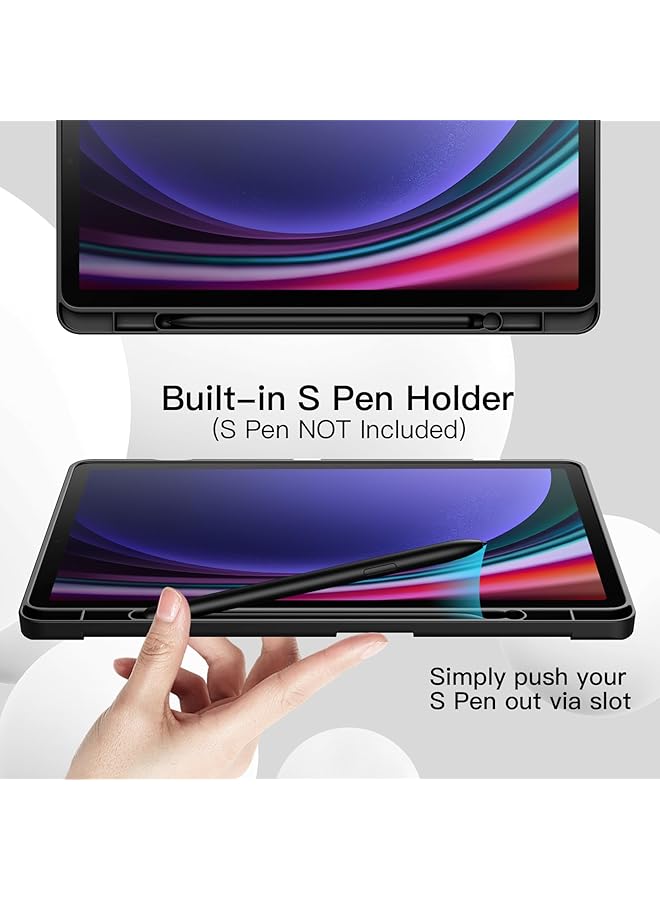 Jetech Case For Samsung Galaxy Tab S9 11 Inch With S Pen Holder Soft Tpu Tri-Fold Stand Protective Tablet Cover Support S Pen Charging Auto Wake Sleep Graphite Black - Image 3
