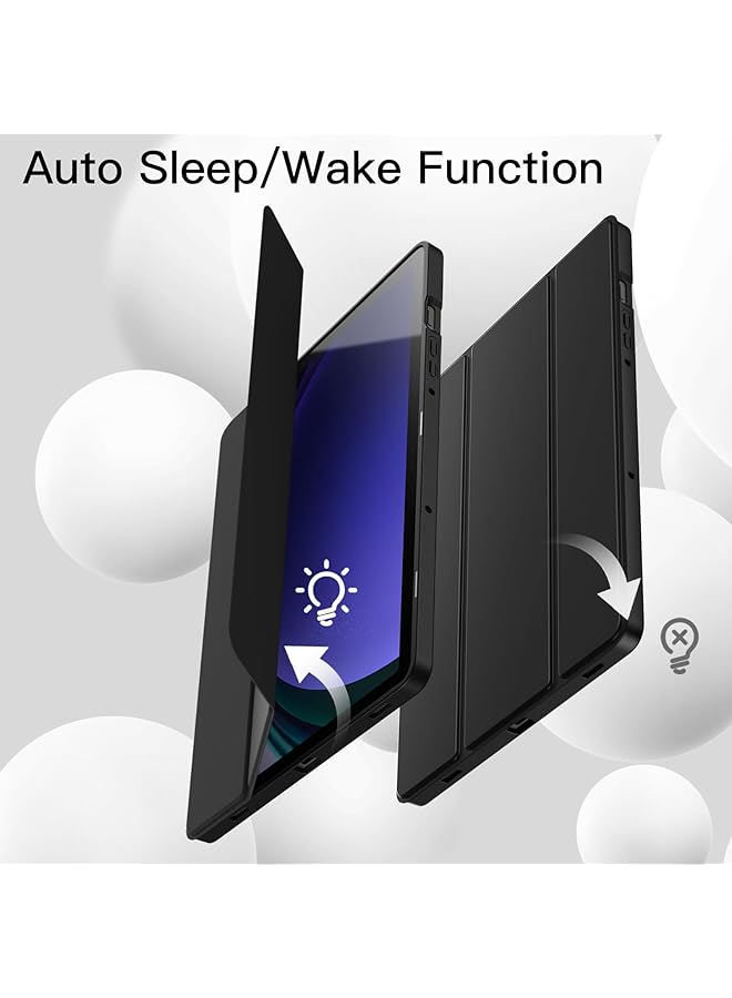 Jetech Case For Samsung Galaxy Tab S9 11 Inch With S Pen Holder Soft Tpu Tri-Fold Stand Protective Tablet Cover Support S Pen Charging Auto Wake Sleep Graphite Black - Image 5