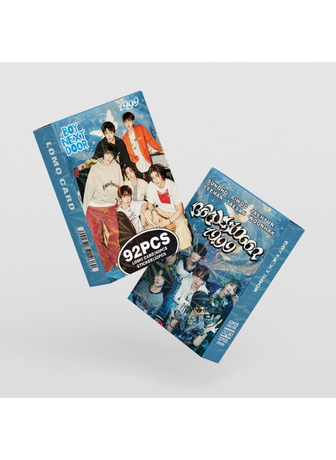 NIBEMINENT 92 Cards Boynextdoor Neighborhood Help Photo Card Boy Next Door Small Sticker Double-sided Lomo Card  - Image 5
