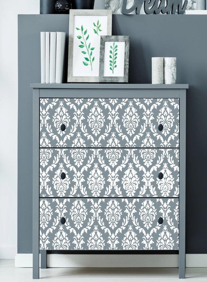 zosylley Damask Stencils for Walls 12inch Damask Stencil Large Texture Stencils for Painting on Wood Furniture Canvas Paper Fabric - Image 4