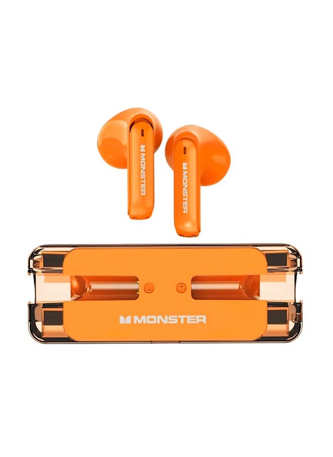 Monster Earphones Wireless Stereo Bluetooth 5.3 Lightweight Comfort Headphones Orange  - Image 1