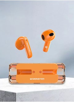 Monster Earphones Wireless Stereo Bluetooth 5.3 Lightweight Comfort Headphones Orange  - Image 3