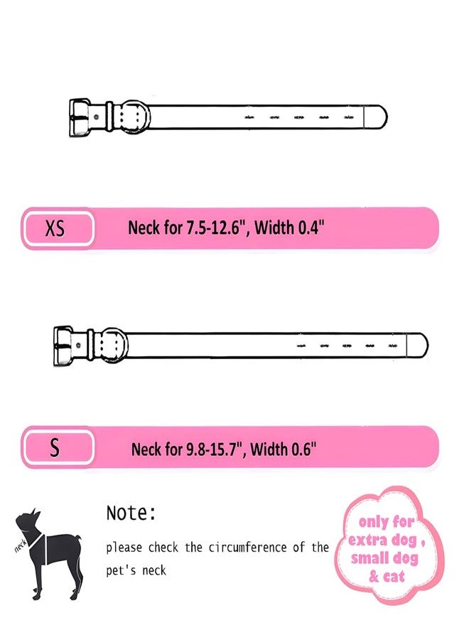 WeimoMonkey Pink Collar with Bell for Dog Puppy, Bell Collar for Cats Puppy Collar Girl Lace Adjustable for XXS Xs Small Pet Dogs Animal Litter Tiny Kitten Female, XSmall - Image 2