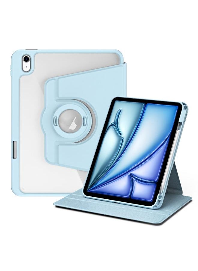 Generic - iPad Air 13 2024 Acrylic 360 Rotation Detachable Leather Tablet Case Ice Blue - Image 1