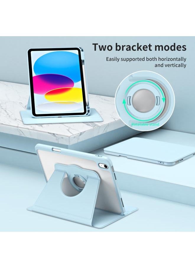 Generic - iPad Air 13 2024 Acrylic 360 Rotation Detachable Leather Tablet Case Ice Blue - Image 1