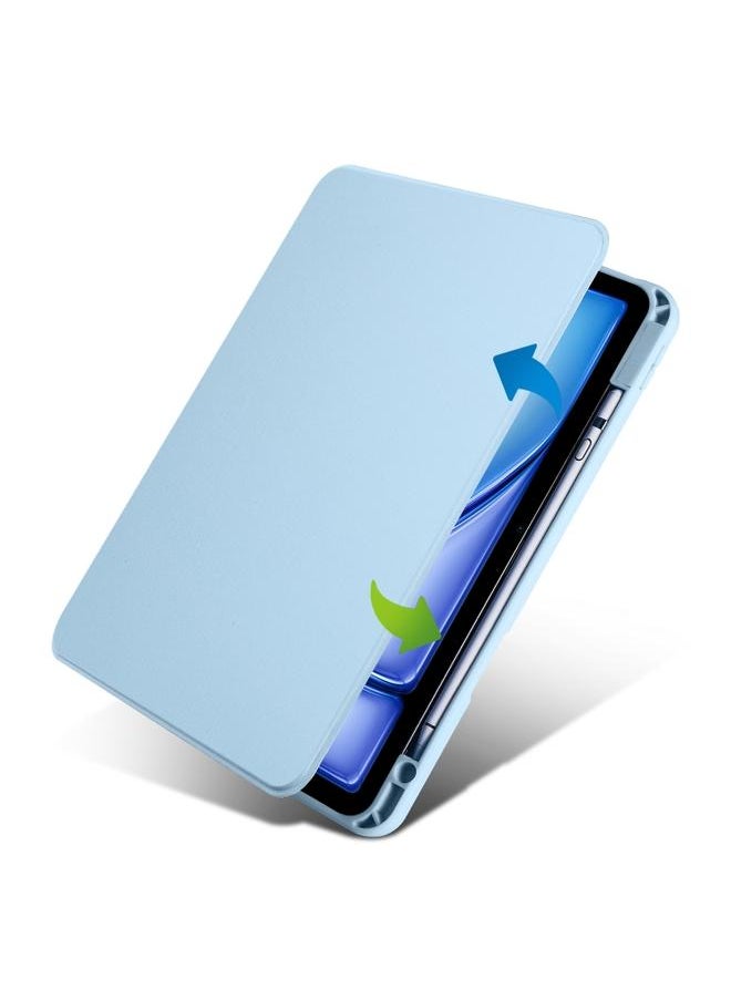 Generic - iPad Air 13 2024 Acrylic 360 Rotation Detachable Leather Tablet Case Ice Blue - Image 1