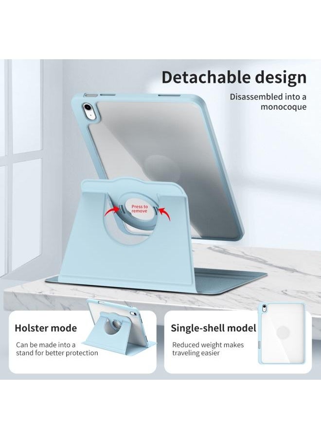 Generic - iPad Air 13 2024 Acrylic 360 Rotation Detachable Leather Tablet Case Ice Blue - Image 1