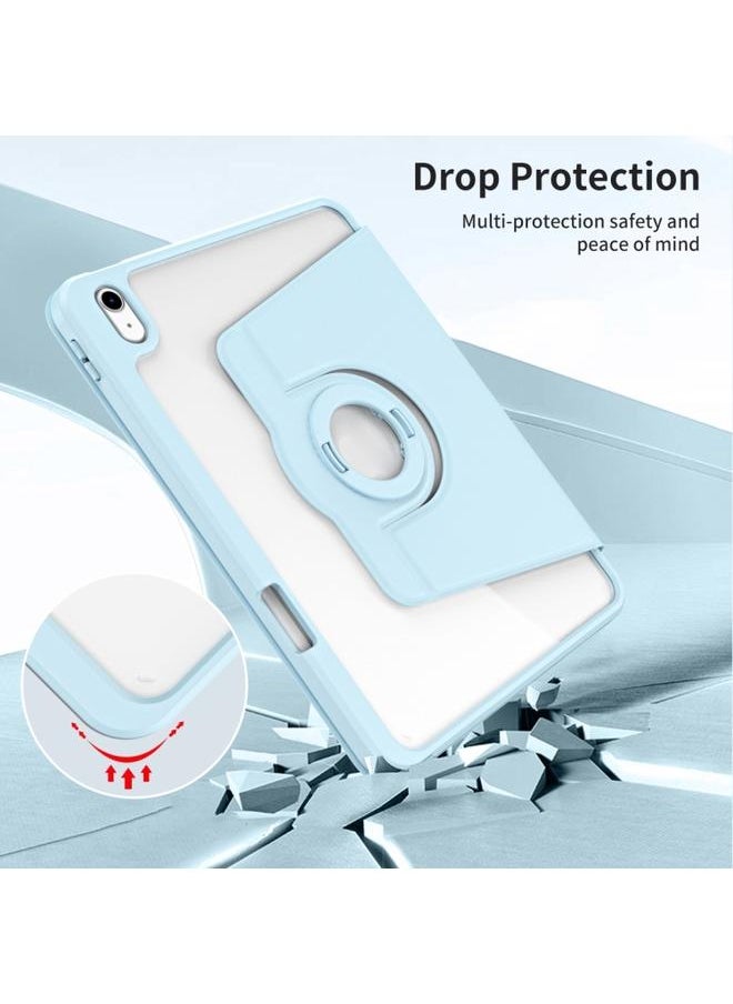 Generic - iPad Air 13 2024 Acrylic 360 Rotation Detachable Leather Tablet Case Ice Blue - Image 1