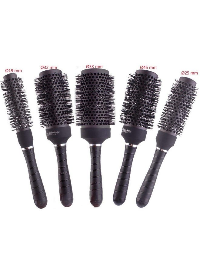 Perfehair PERFEHAIR Round Thermal Brush Set, Professional Nano Ceramic & Ionic Barrel Hair Styling Blow Drying Curling Brush, 5 Different Sizes  - Image 1