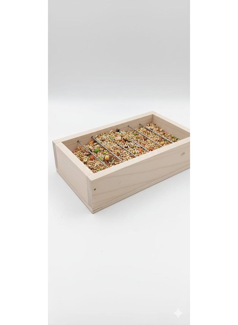 أكّالة طيور فاخرة من خشب الزان الطبيعي - تصميم مضاد للبكتيريا ومزود بقضبان حماية لمنع الهدر - Image 3