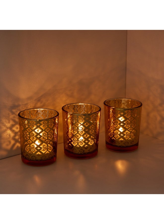Home Box Divinity Glacier 3-Piece Glass Candleholder Set - 5.5x5.5x6.7 cm - Image 2