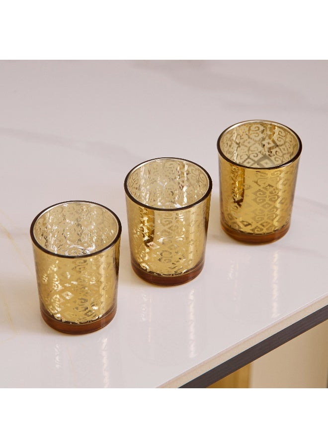 Home Box Divinity Glacier 3-Piece Glass Candleholder Set - 5.5x5.5x6.7 cm - Image 3