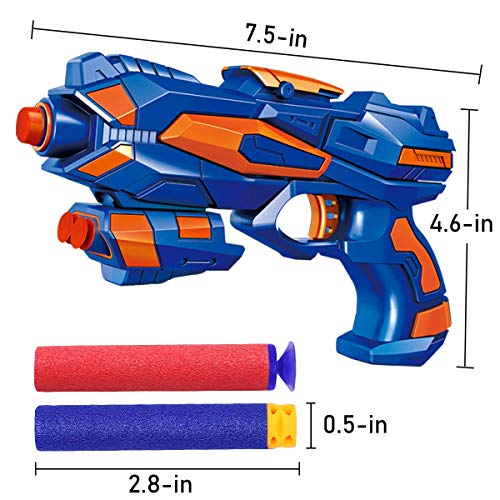 POKONBOY 4 Pack Blaster Guns Compatible with Nerf Guns Bullets Toy Guns for Boys Girls with 80 Pack Foam Refill Darts Hand Gun Toys for 6 Year Old Kids Birthday Christmas - Image 5