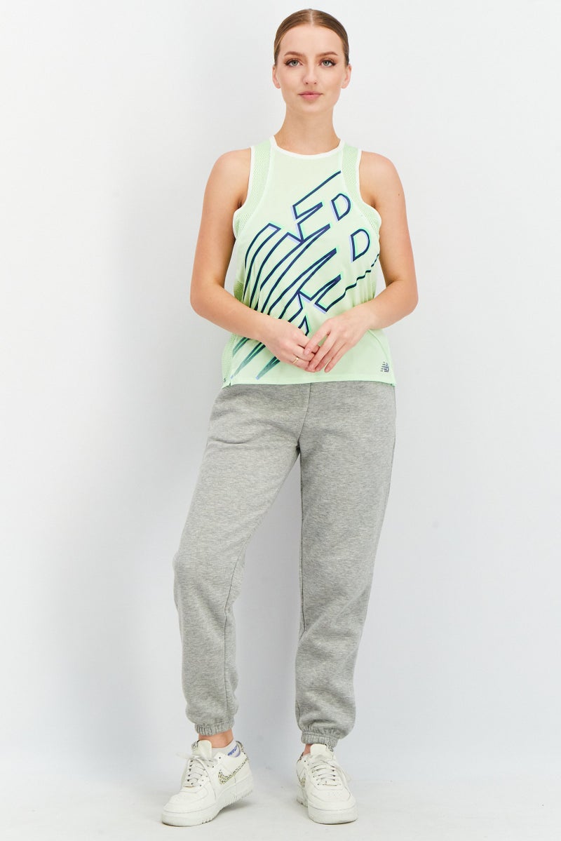 New Balance Women Relaxed Fit Sleeveless Training Top, Green Combo - Image 3