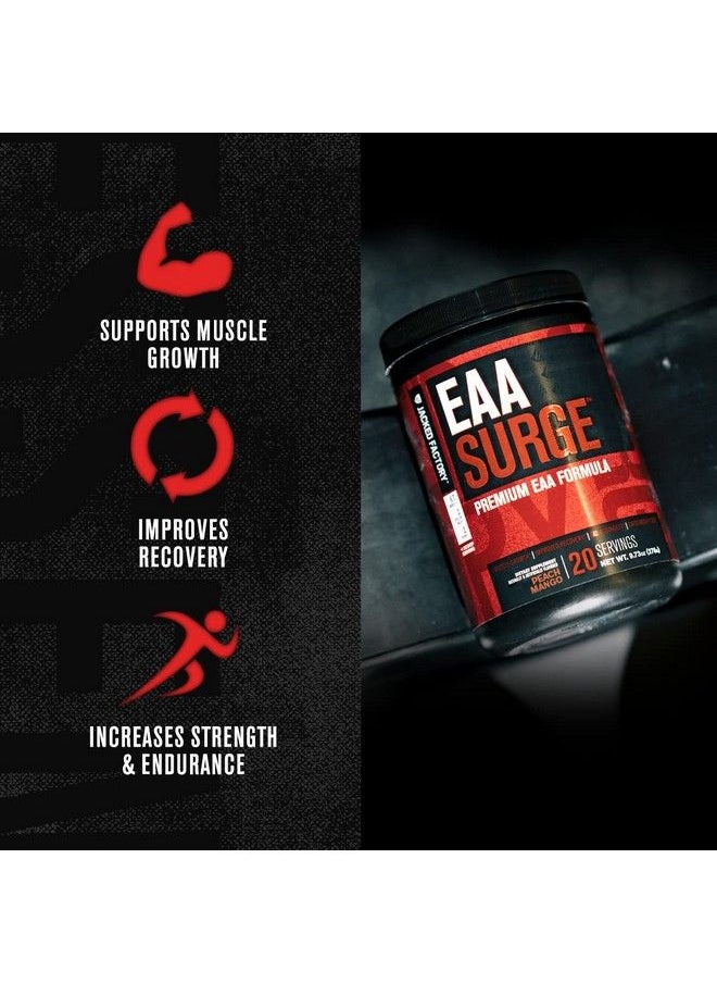 Jacked Factory - Eaa Surge Essential Amino Acids Powder Eaas & Bcaa Intra Workout Supplement W /Lcitrulline Taurine & More For Muscle Building Strength Endurance Recovery Peach Mango 20Sv - Image 1
