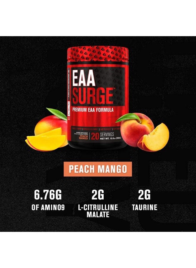 Jacked Factory - Eaa Surge Essential Amino Acids Powder Eaas & Bcaa Intra Workout Supplement W /Lcitrulline Taurine & More For Muscle Building Strength Endurance Recovery Peach Mango 20Sv - Image 1