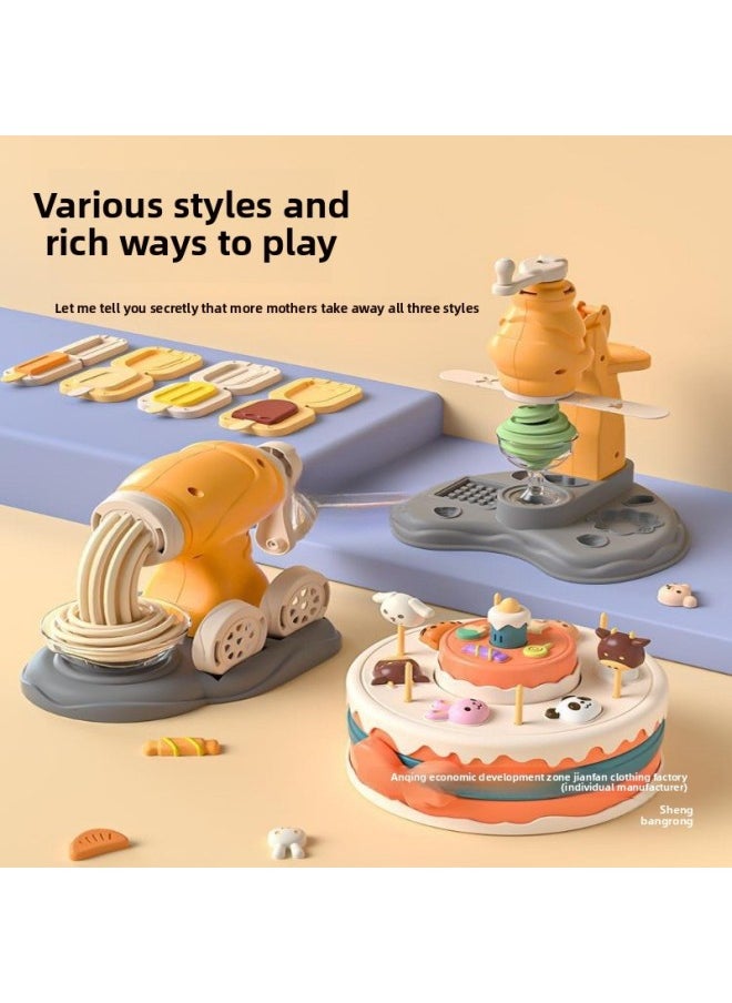 Generic - Sheng Bangrong Kitchen Year Old To Girls Baby Cooking Toys A Boy's Play Children's Birthday Ceremony-Colour:[noodle Maker + Ice Cream Maker + Cake Maker + Dumplings + Ice Cream] Comes With 18 Pieces Of Colored Clay - Image 1