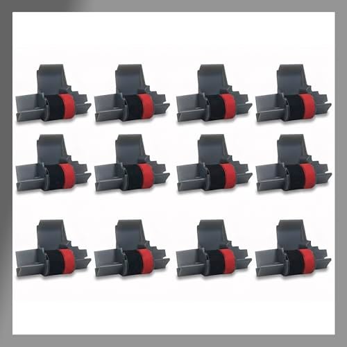Pokanic IR‑40T Black & Red [12 Pack] Ink Roller Ribbon Cartridge – Dual‑Color Replacement Compatible for CASIO/Canon/Sharp Printing Calculators & Cash Registers (12 Pack) - Image 1