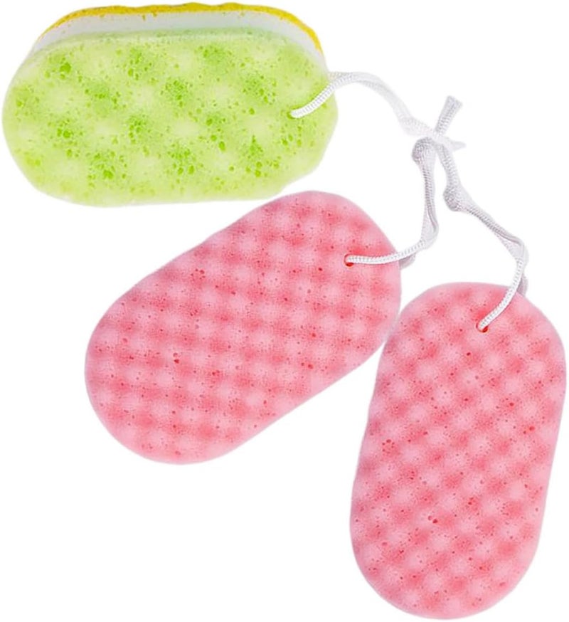 SHOWERORO 3pcs Bath Shower Sponge Set – Exfoliating Loofah Body Scrubbers for Deep Cleaning – Soft Mesh Bath Sponges for Skin Types, Reusable Shower Scrubbers for Daily Bathing - Image 1