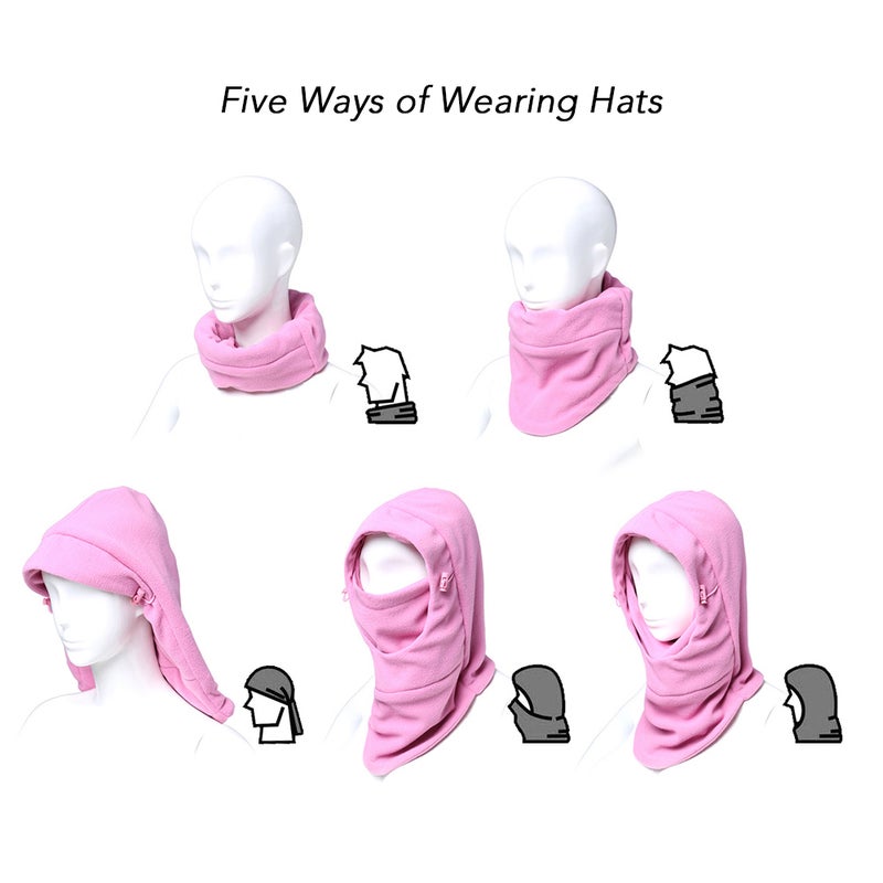 Balaclava Hood Ski Face Mask Neck Warmer Winter Fleece Hat for Women and Men - Image 5