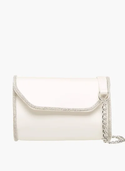 فلورا بيلا من شو إكسبرس Women Embellished Crossbody Bag with Detachable Chain Strap and Flap Closure