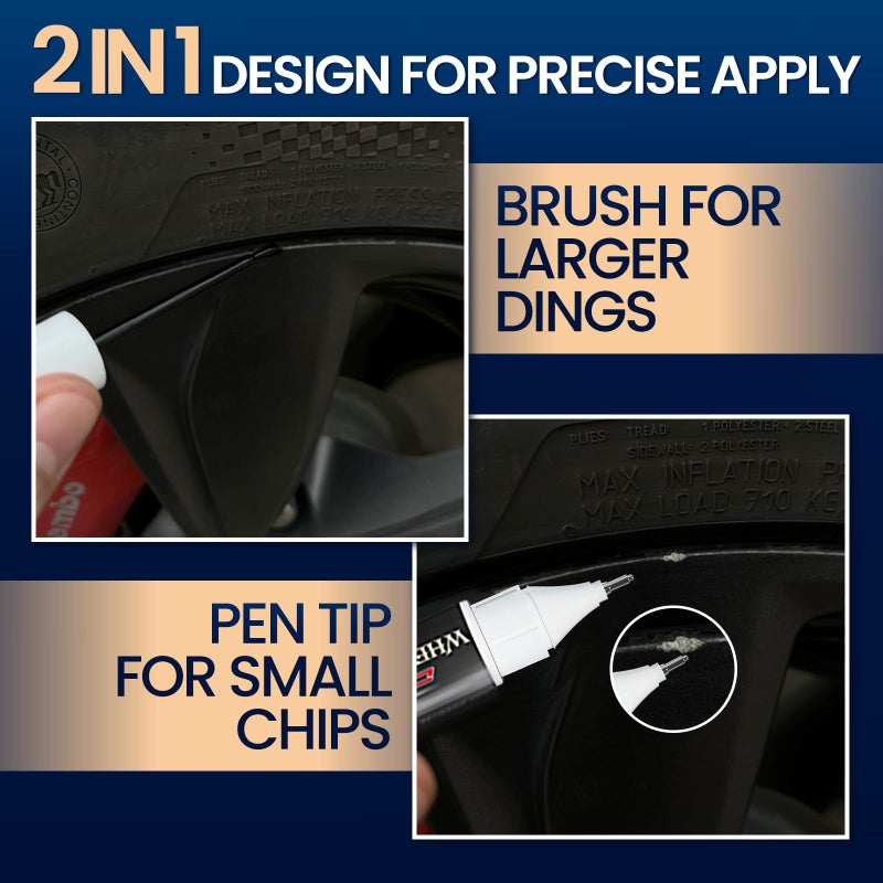 cocomfix Gloss Black Rim Touch Up Paint, Rim Paint Pen, Car Wheel Scratch Repair Kit for Curb Rash & Scratches, Universal Gloss Black Enamel paint for Alloy/Metal rims (1 fl oz), Scratch Resistant, Covers 1 Sq Ft - Image 5