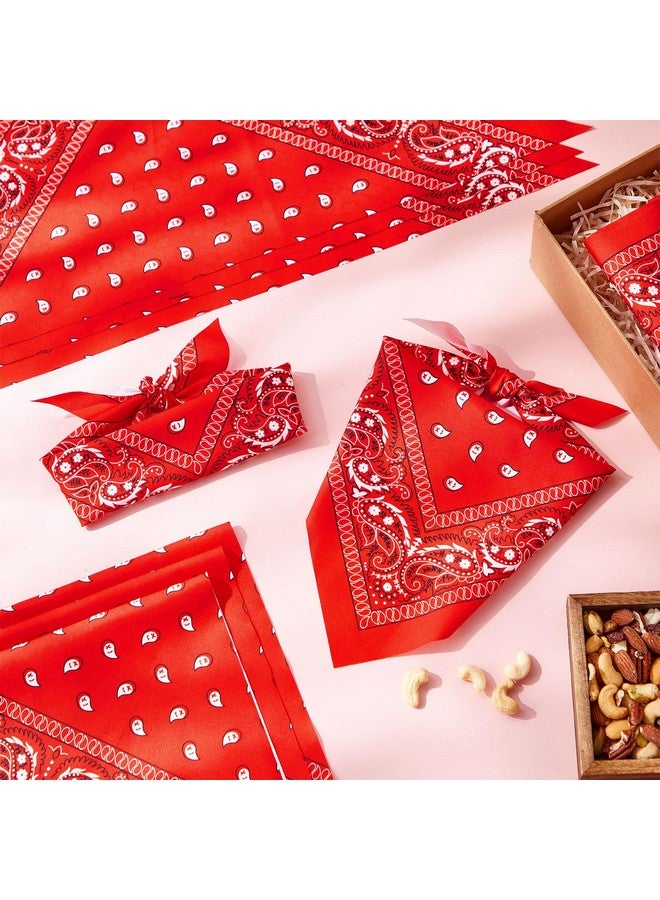 Sanwuta 50 Pieces Paisley Dog Bandanas Bulk Unisex Paisley Triangle Bandanas for Dogs Colorful Puppy Cowboy Kerchief Bandana Adjustable Pet Scarf for Puppy Small Medium Large Dog Costume (Red) - Image 5