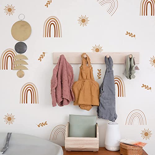 Finduat Boho Rainbow Sun Wall Decals Nursery Room Decor Removable Vinyl Stickers Kids Bedroom Decorations - Image 1