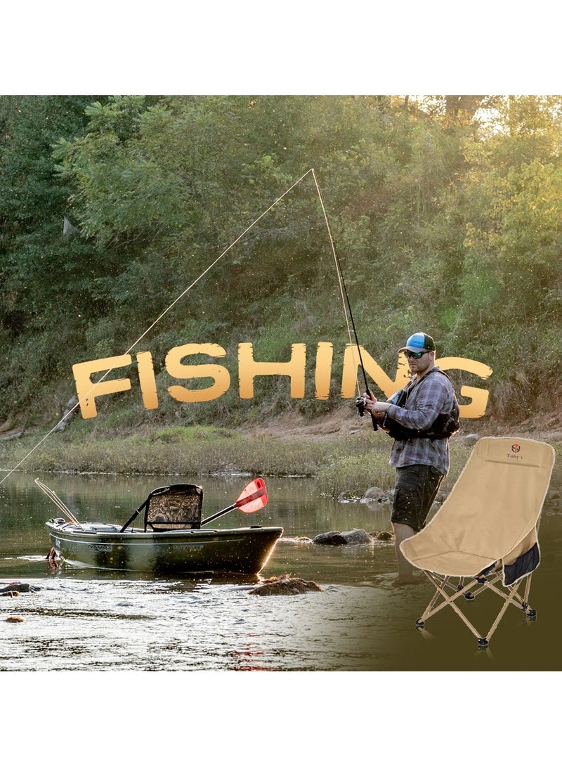 Toby's Tobys New Outdoor Aluminum Alloy Travel Foldable Camping Chair With High back Rest Fishing Chair Portable Beach Chair - Image 4