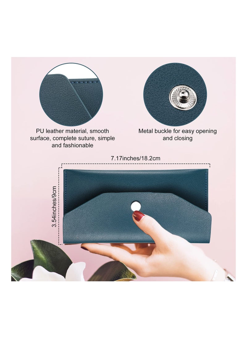 3 Pieces Cash Envelopes Bag PU Leather Cash Money Pouch Cash Wallet Envelope Reusable for Spring Festival Wedding Birthday Graduation Holidays (Black, Orange, Dark Green)