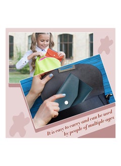 SYOSI 3 Pieces Cash Envelopes Bag PU Leather Cash Money Pouch Cash Wallet Envelope Reusable for Spring Festival Wedding Birthday Graduation Holidays (Black, Orange, Dark Green)  - Image 5