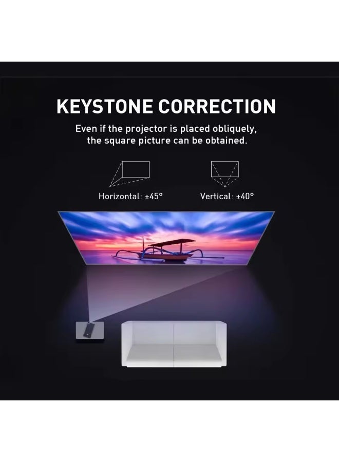 دي ال بي مُشْرِع 3D صغير بـ WIFI ونظام أندرويد 4K دقة عالية للمشروعات المنزلية مع جهاز تحكم عن بعد بالأشعة تحت الحمراء وحامل ثلاثي القوائم - Image 5