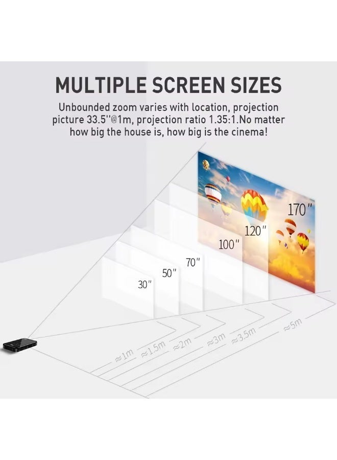 دي ال بي مُشْرِع 3D صغير بـ WIFI ونظام أندرويد 4K دقة عالية للمشروعات المنزلية مع جهاز تحكم عن بعد بالأشعة تحت الحمراء وحامل ثلاثي القوائم - Image 4
