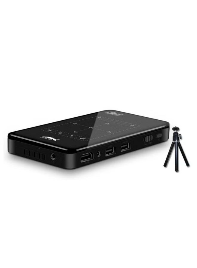 دي ال بي مُشْرِع 3D صغير بـ WIFI ونظام أندرويد 4K دقة عالية للمشروعات المنزلية مع جهاز تحكم عن بعد بالأشعة تحت الحمراء وحامل ثلاثي القوائم - Image 1