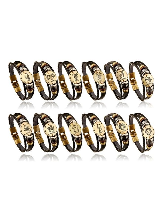 سوار من الجلد بتصميم 12 برج فلكي - Image 5