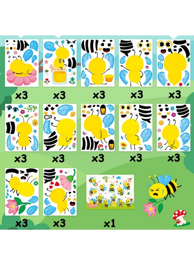 Omlisca Make Your Own Honey Bee Stickers 36 Pack Spring Summer Make A Face Diy Stickers For Kids Bee Mine Bumble Bees Party Favors Gifts Creativity Crafts Fairy For Baby Shower Birthday School Rewards - Image 5
