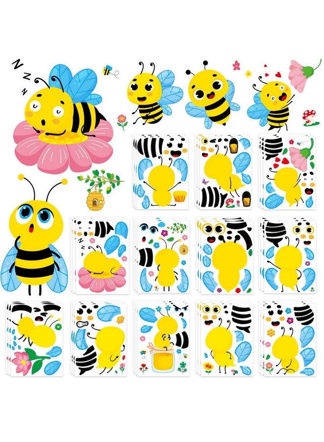 Omlisca Make Your Own Honey Bee Stickers 36 Pack Spring Summer Make A Face Diy Stickers For Kids Bee Mine Bumble Bees Party Favors Gifts Creativity Crafts Fairy For Baby Shower Birthday School Rewards - Image 2