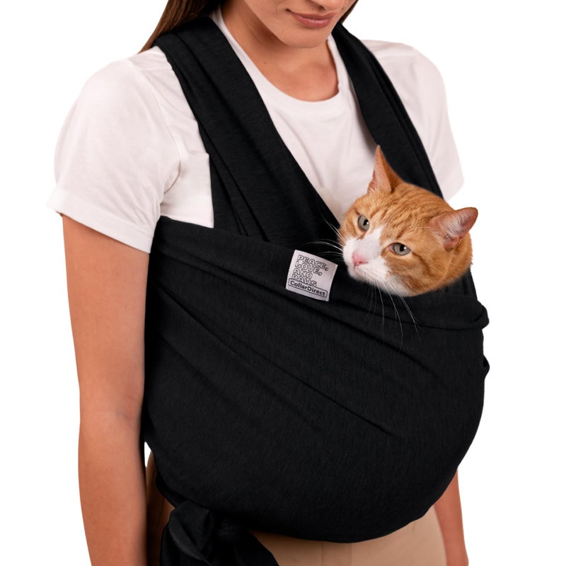 CollarDirect Cat Sling Carrier for Small Pets AntiAnxiety Cat Sling Kitten Pouch Pet Sling in Gray Black Blue Green Pink Yellow Black Standard - Image 2