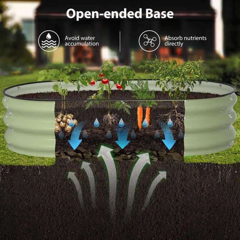 Winpull Raised Garden Bed Kit, 4x2x1 ft Galvanized Planter Box Outdoor with Safety Edging, Large Metal Raised Beds for Gardening Vegetables Flower Herb (Avocado Green) - Image 5
