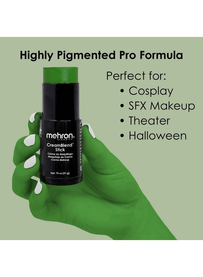 ميهرون كريم أساس ميهرون | ألوان للوجه والجسم وكريم أساس | مثالي للهالوين، ٧٥ أونصة (٢١ غرامًا) (أخضر) - Image 3