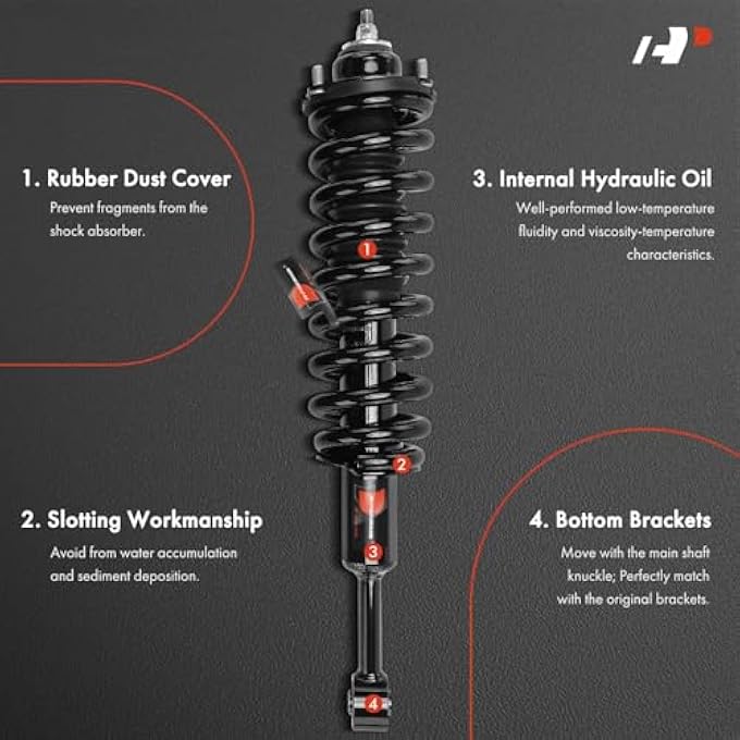 A-Premium Front Pair 2 Complete Strut And Coil Spring Assembly Compatible With Toyota Tacoma 20162023 4Wd Driver And Passenger Side Replace 28920858 - Image 4