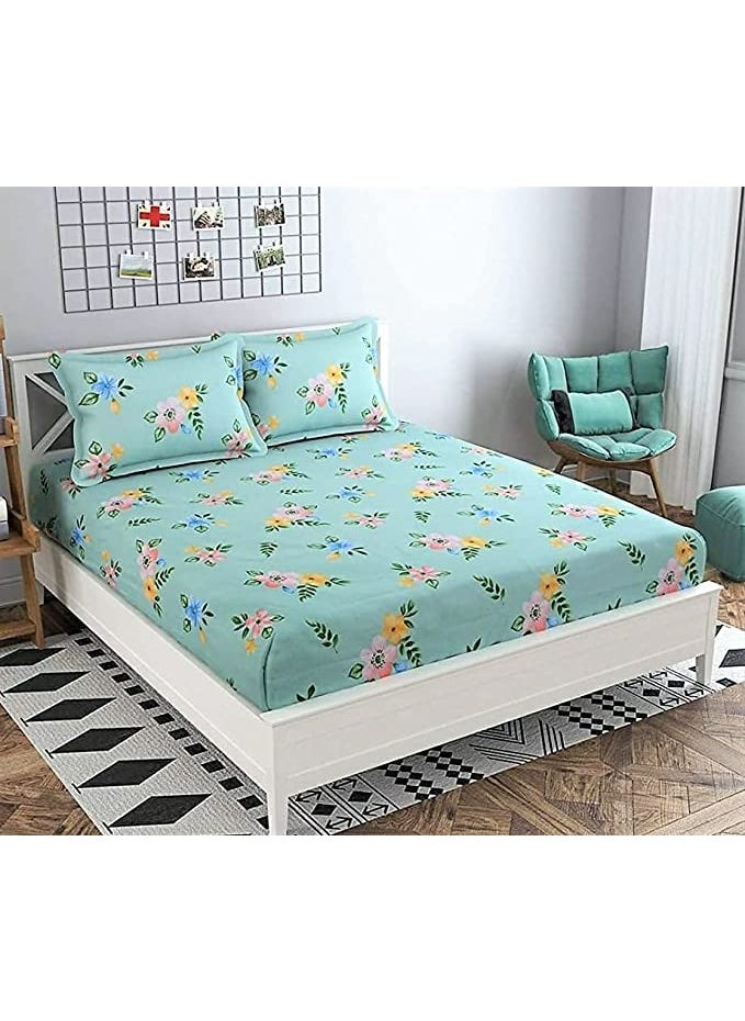 CHHILAKIYA Chhilakiya Microfiber King Size Double Bedsheet with 2 Pillow Covers Multicolour  - Image 3